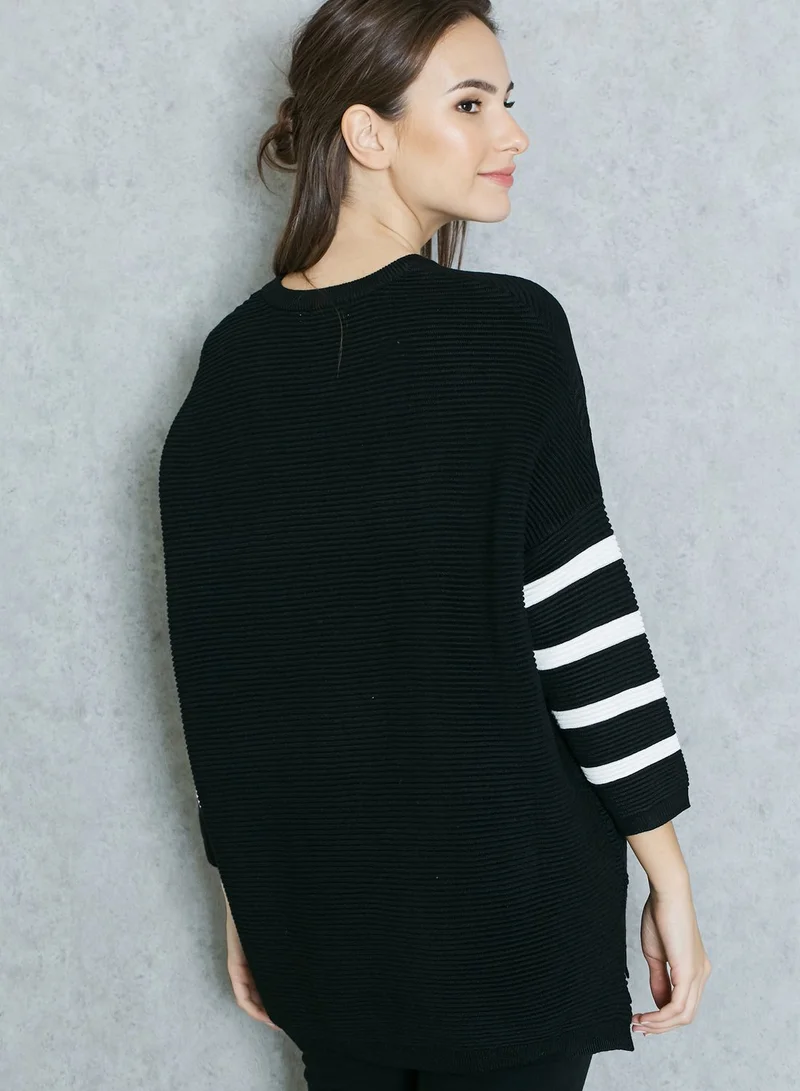 Ginger Ribbed Varsity Top