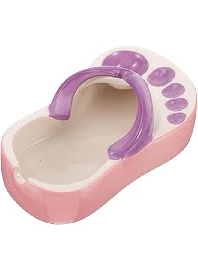 Purple Ceramic Slipper Ashtray Decorative Ash Container Tabletop Living Room Ornament - Image 1