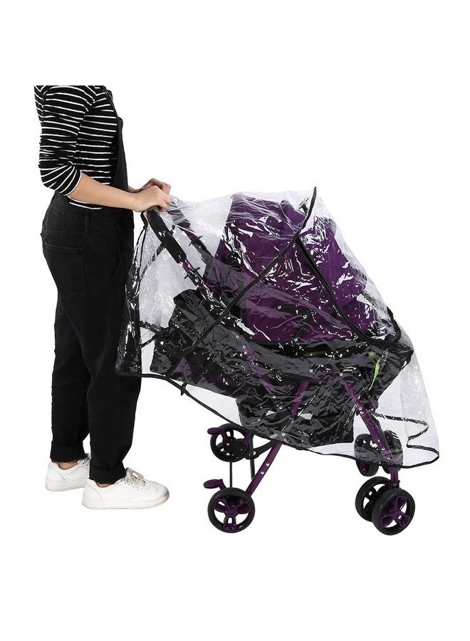 Fdit Clear Baby Stroller Rain Cover Pvc Universal Waterproof Ventilation Windproof Dust Weather Umbrella Pram Cover Accessory - Image 3