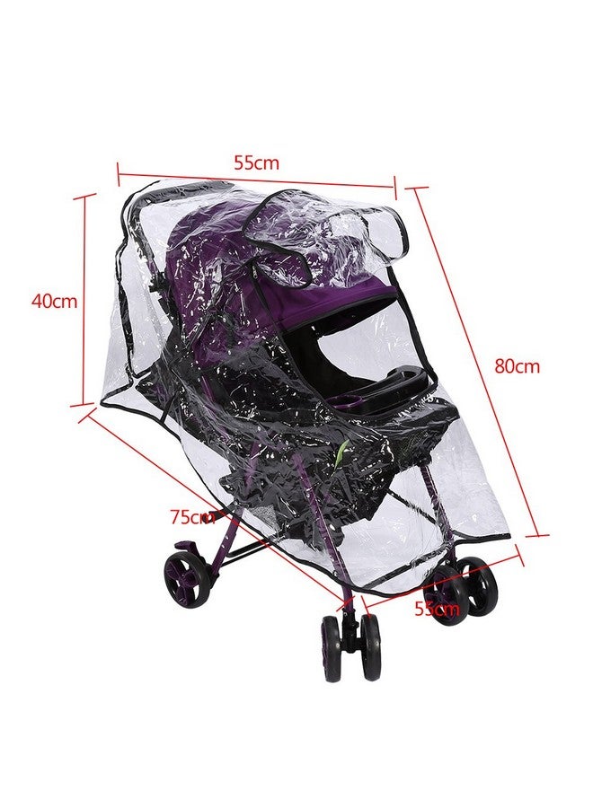 Fdit Clear Baby Stroller Rain Cover Pvc Universal Waterproof Ventilation Windproof Dust Weather Umbrella Pram Cover Accessory - Image 2