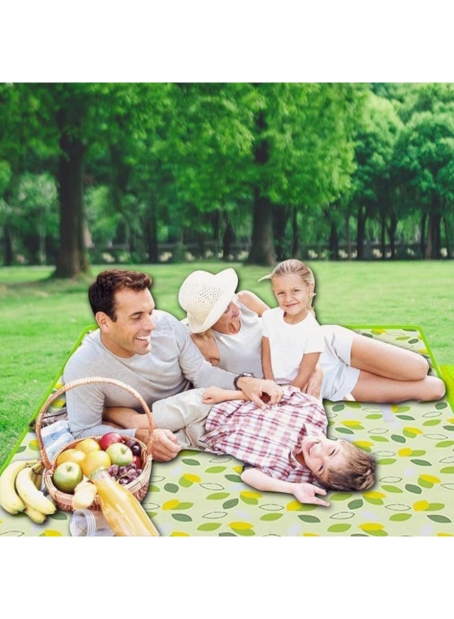Arabest 80" x 120" Sandproof Waterproof Picnic Blanket, Beach Mat for Outdoor Camping Hiking Park, Portable with Tote Bag, Non-Stick Sand & Grass, Foldable for Indoor Outdoor Use (Green Leaf) - Image 2
