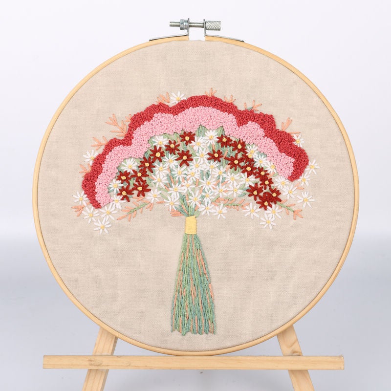 Diy Handmade Embroidery Embroidery Material Bag Original Bouquet Bouquet Flower European Embroidery Sewing Kit English - Image 3