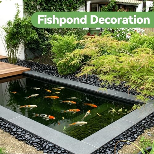 Pulovin 15 lbs Black Rocks for Planters, 1"-2" Decorative River Rocks for Plants, Flower Pots, Vase, Polished Garden Stones for Outdoor Landscaping, Walkways, Yard - Image 5