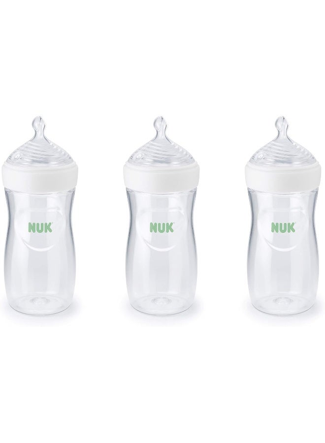 NUK Simply Natural Baby Bottle with SafeTemp, 9 oz, 3 Pack - Image 1