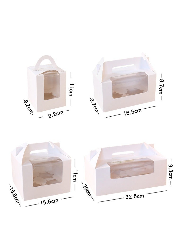 4 cavity Portable Cupcake Box 20-Pack with Window Handle Portable Bakery Containers for Muffins Cakes Ideal for Parties Weddings and Birthdays White  - Image 3