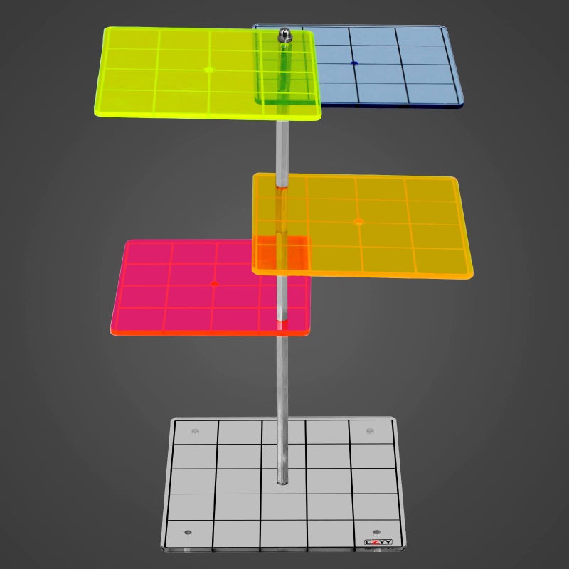 CZYY 3D Combat Risers Set Colored Acrylic Connected by Metal Pillars Flying Miniature Flight Stand with 1 Inch SquareGrid Great Wargame Space for D&D and Other Tabletop RPG - Image 1
