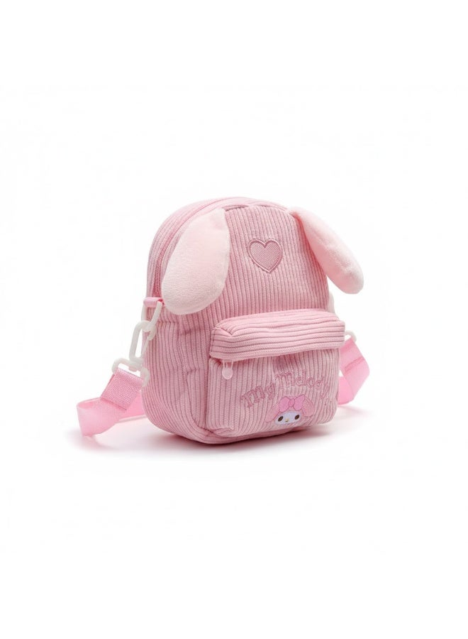 KANAZ Kids Mini Backpack, Cute Design, Soft Corduroy Fabric, Lightweight School & Travel Bag for Toddlers and Kids P1001 Yeezy Girl (Rose) - Image 2