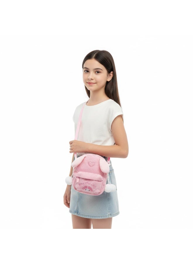 KANAZ Kids Mini Backpack, Cute Design, Soft Corduroy Fabric, Lightweight School & Travel Bag for Toddlers and Kids P1001 Yeezy Girl (Rose) - Image 4