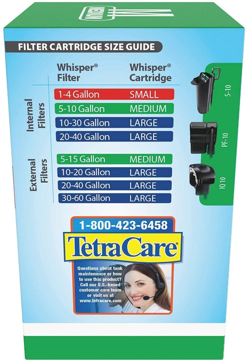 Tetra Whisper Bio-Bag Filter Aquarium Cartridges, Medium Filter for Freshwater and Marine Fish, Removes Odors and Discoloration, Ready to Use, 3 Medium Green Filters - Image 3