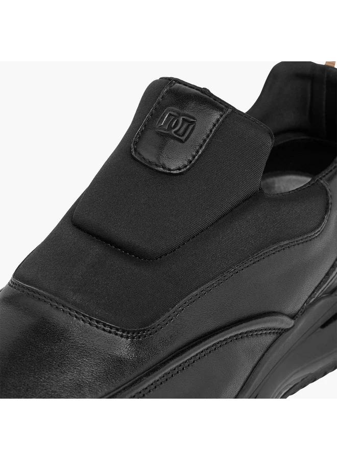دوتشيني Men's Logo Embossed Slip-On Loafers