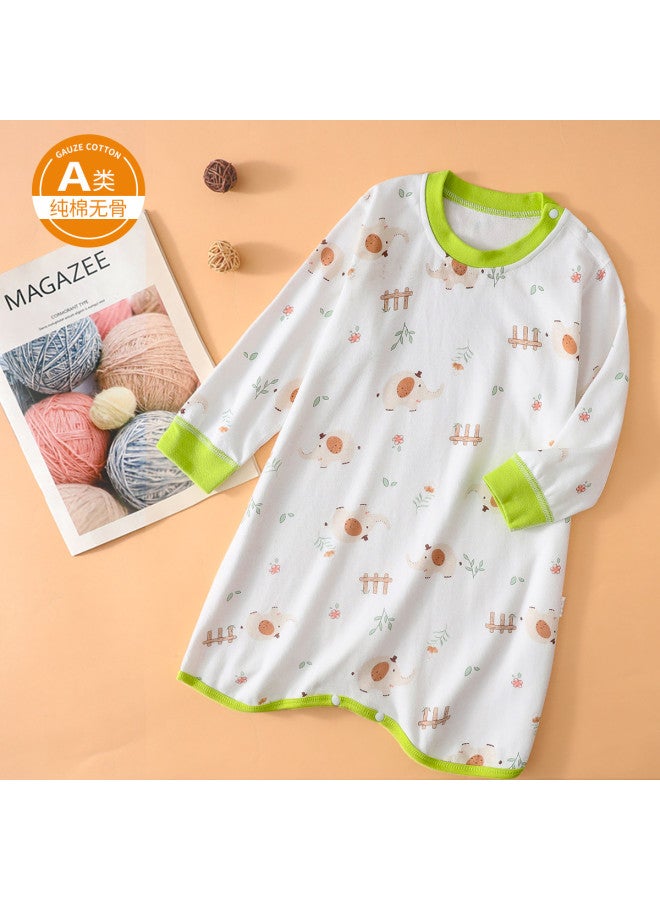 Bornbay Spring And Autumn Baby Sleep Gowns, Kick-proof Cotton Long-sleeve Romper Sleepwear For Boys And Girls, Infant Sleep Dress To Prevent Chills, Home Loungewear - Image 5