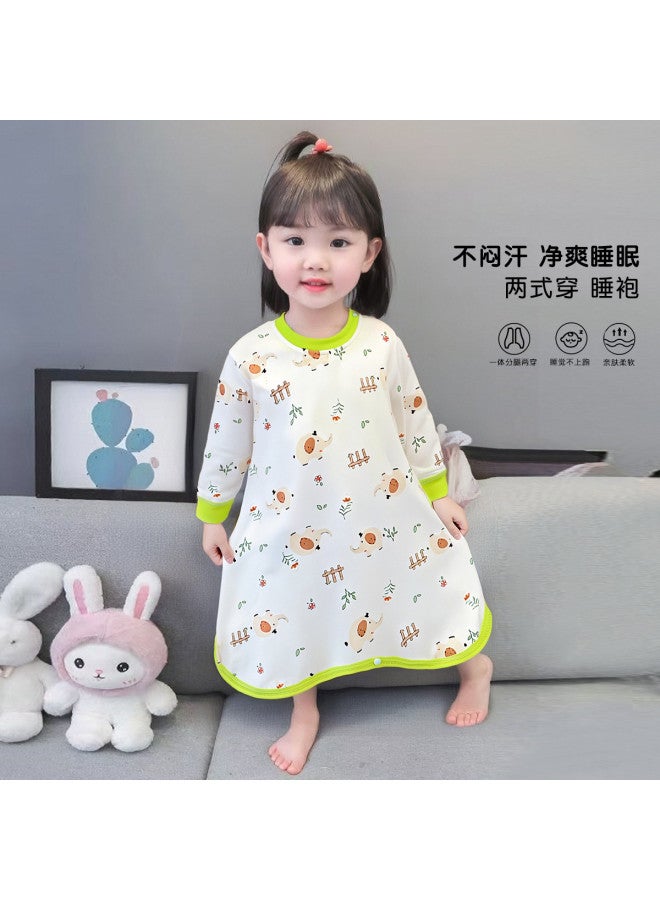 Bornbay Spring And Autumn Baby Sleep Gowns, Kick-proof Cotton Long-sleeve Romper Sleepwear For Boys And Girls, Infant Sleep Dress To Prevent Chills, Home Loungewear - Image 2