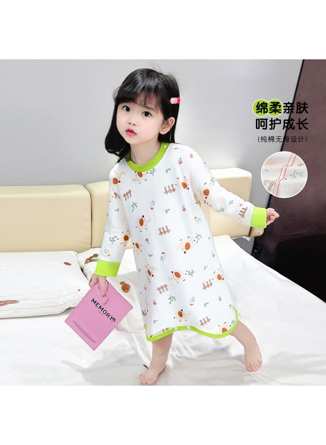 Bornbay Spring And Autumn Baby Sleep Gowns, Kick-proof Cotton Long-sleeve Romper Sleepwear For Boys And Girls, Infant Sleep Dress To Prevent Chills, Home Loungewear - Image 3