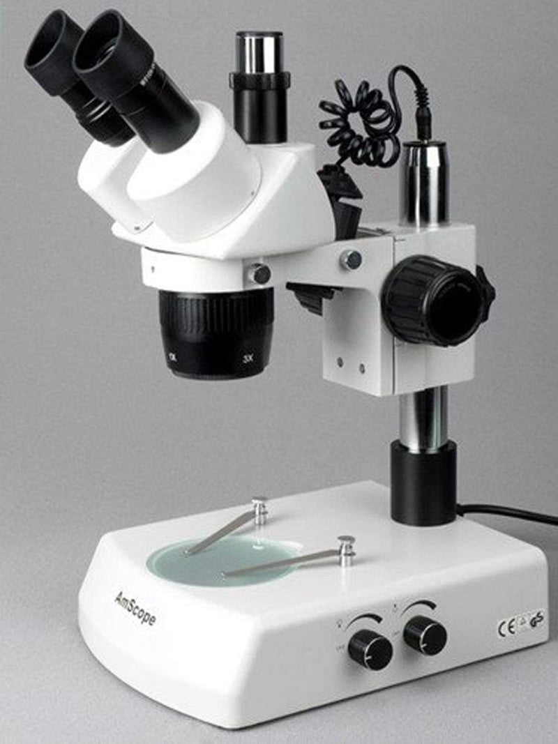 AmScope AmScope SW24TX Trinocular Stereo Microscope Head WH10x Eyepieces 10X20X40X Magnification 2X4X Objective Includes 05x Barlow Lens  - Image 2