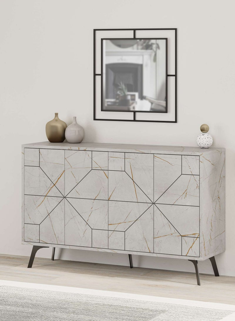 Mourah Home Dune Console  Modern Sideboard With 4 Doors  Storage Cabinet For Living Room Lounge Dining Room Kitchen Hallway  35X77.4X123 Cm  - Image 3