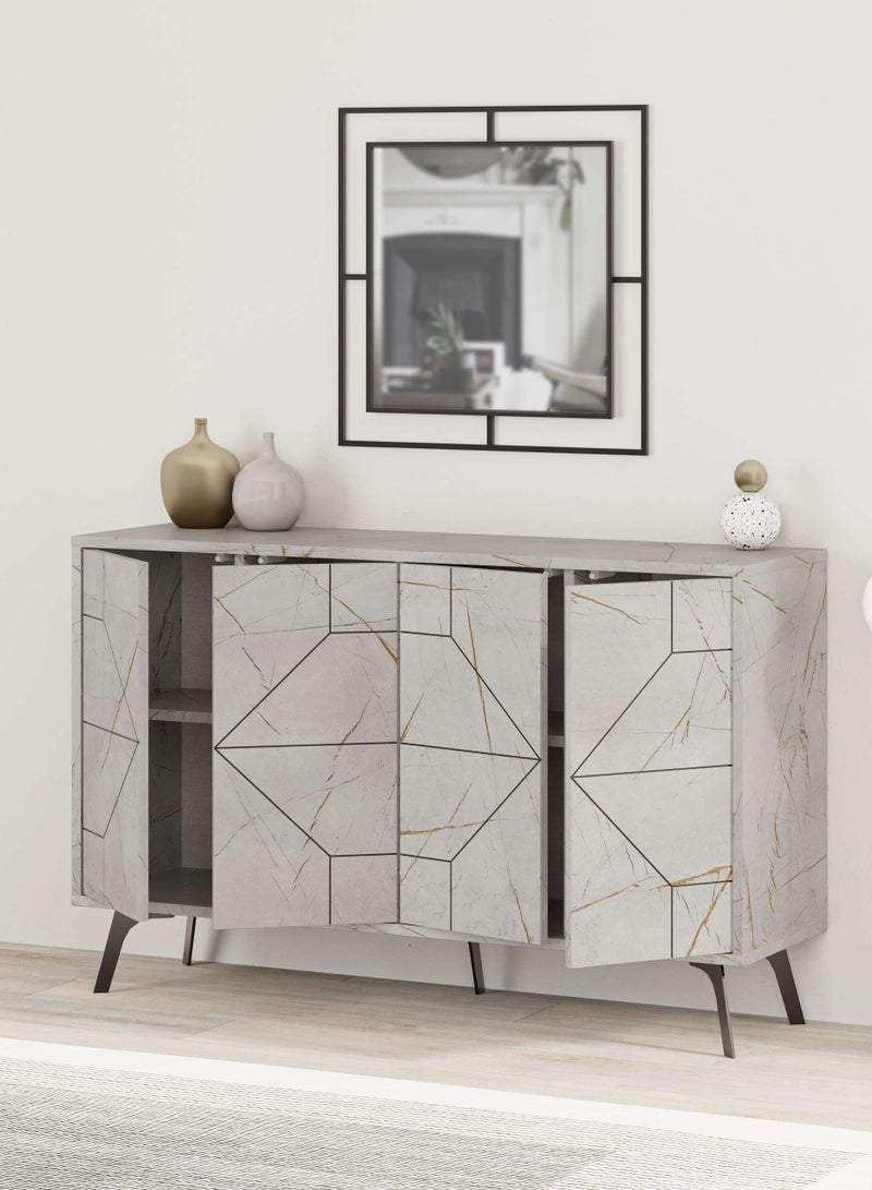 Mourah Home Dune Console  Modern Sideboard With 4 Doors  Storage Cabinet For Living Room Lounge Dining Room Kitchen Hallway  35X77.4X123 Cm  - Image 4