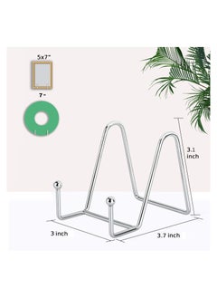 Y&D 5Pack 3in Silver Display Stands Art Iron Easel Plate Holder Metal Frame for Pictures, Photo, Decorative Dish  - Image 2