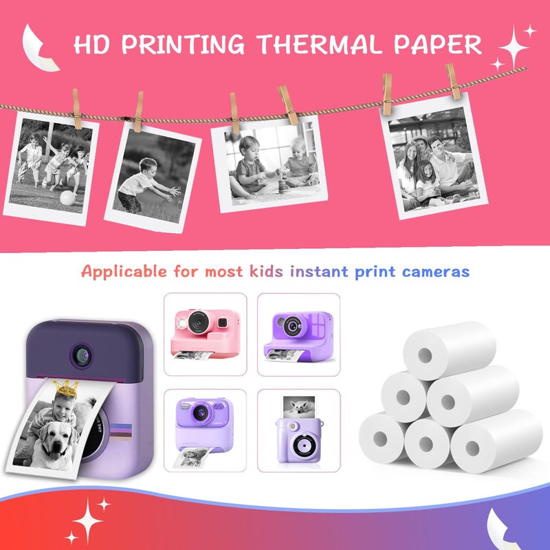 MIARALA 10 Rolls Instant Camera Refill Print Paper, HD Print Camera Paper Refill for Most Kids Instant Camera, Compatible with ESOXOFFORE/Dylanto/DUDUDRAGON/Cimizi Instant Camera, BPS/BPA-Free - Image 3