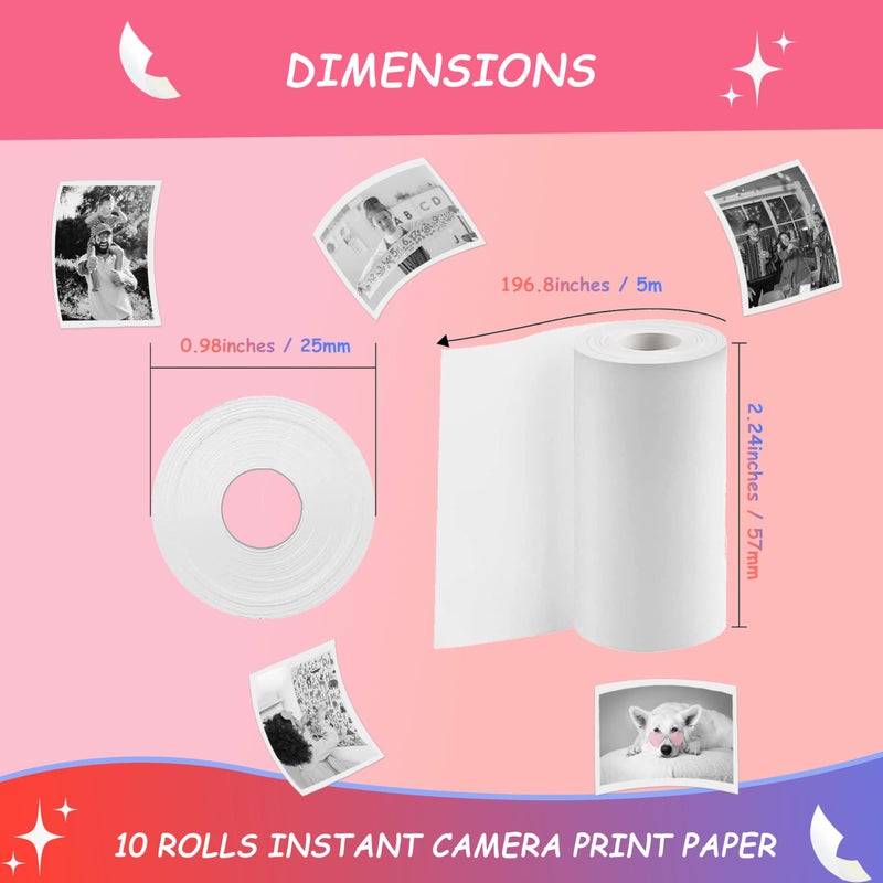 MIARALA 10 Rolls Instant Camera Refill Print Paper, HD Print Camera Paper Refill for Most Kids Instant Camera, Compatible with ESOXOFFORE/Dylanto/DUDUDRAGON/Cimizi Instant Camera, BPS/BPA-Free - Image 5