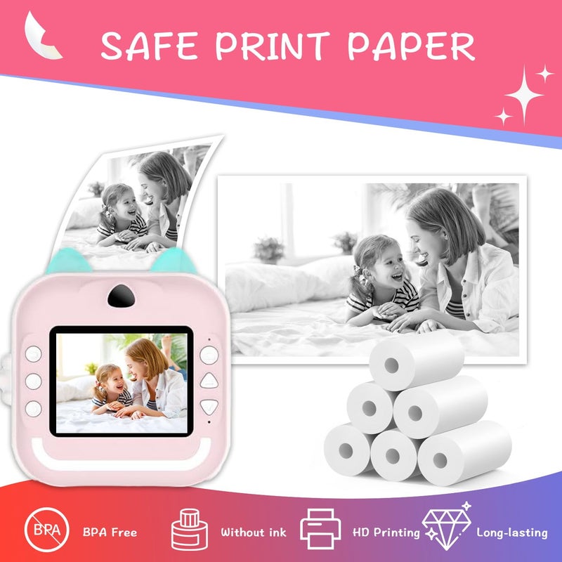 MIARALA 10 Rolls Instant Camera Refill Print Paper, HD Print Camera Paper Refill for Most Kids Instant Camera, Compatible with ESOXOFFORE/Dylanto/DUDUDRAGON/Cimizi Instant Camera, BPS/BPA-Free - Image 2