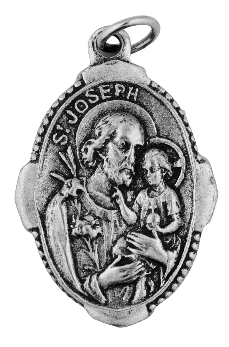 Venerare Traditional Catholic Saint Medal - st joseph | Silver Toned Color | Great for First Holy Communion and First Holy Confirmation | Religious Medallion for Jewelry and Home - Image 1
