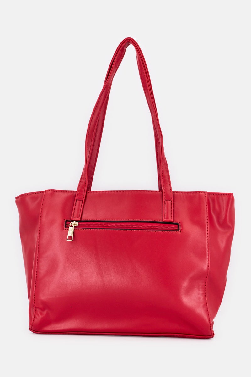 Lavie حقيبة توت نسائية بشعار علامة واندا، حمراء - Image 2