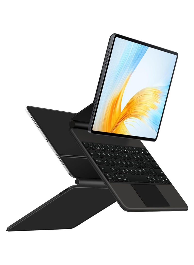 غلاف لوحة مفاتيح بلوتوث ذكي وسحري متوافق مع جهاز Honor MagicPad 2 بحجم 12.3 بوصة من العام 2024. يأتي مزودًا بمساحة تتبع و لوحة مفاتيح ذات إضاءة خلفية RGB. - Image 1