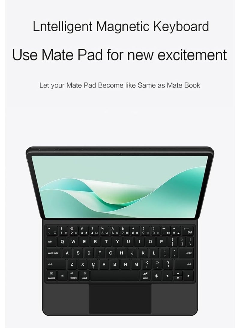 غلاف لوحة مفاتيح بلوتوث ذكي وسحري متوافق مع جهاز Honor MagicPad 2 بحجم 12.3 بوصة من العام 2024. يأتي مزودًا بمساحة تتبع و لوحة مفاتيح ذات إضاءة خلفية RGB. - Image 2