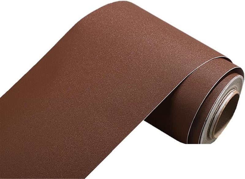 N/B Self Adhesive Solid Color Frosted Wallpaper Border Stick Waterproof Wall Border Easy to Apply Kitchen Bathroom Tiles Sticker 4 x 196inch (Brown) - Image 1