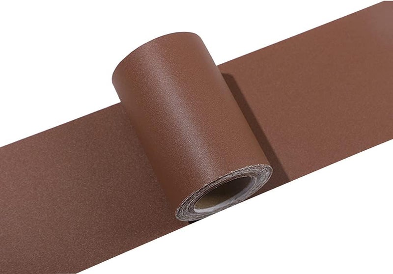 N/B Self Adhesive Solid Color Frosted Wallpaper Border Stick Waterproof Wall Border Easy to Apply Kitchen Bathroom Tiles Sticker 4 x 196inch (Brown) - Image 4