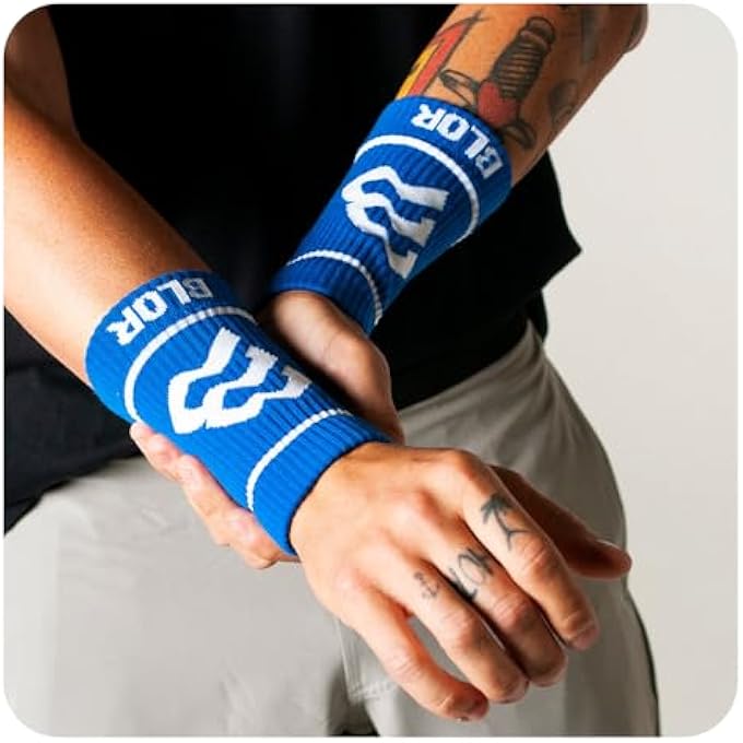 BLOR Pro Wristbands In Durable Fabric High Absorption One Size Fits Men And Women Washable Support For Weight Lifting And Crosstraining - Image 5