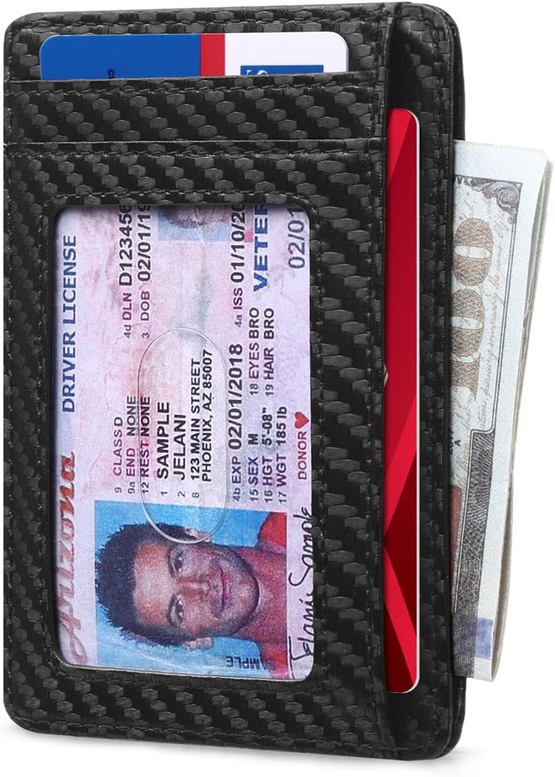 RUNBOX Slim ID Cases Minimalist Front Pocket RFID Blocking Leather Wallets for Men and Women Card Holder Wallets Gifts for men - Image 4