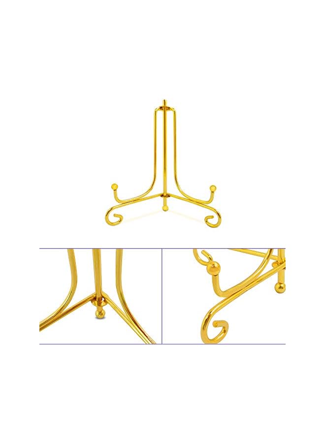 The Bros 6 Pcs Gold Display Stand, 4 Inch Iron Display,Photo Holder Stand,Decorative Plates,Displays Picture Frames,Artworks - Image 5