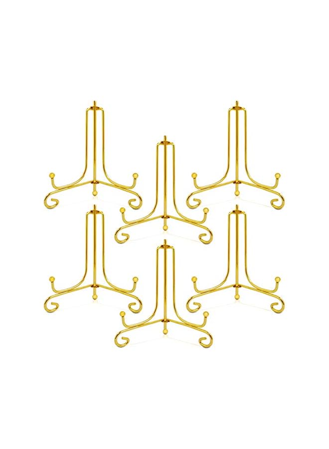 The Bros 6 Pcs Gold Display Stand, 4 Inch Iron Display,Photo Holder Stand,Decorative Plates,Displays Picture Frames,Artworks - Image 2