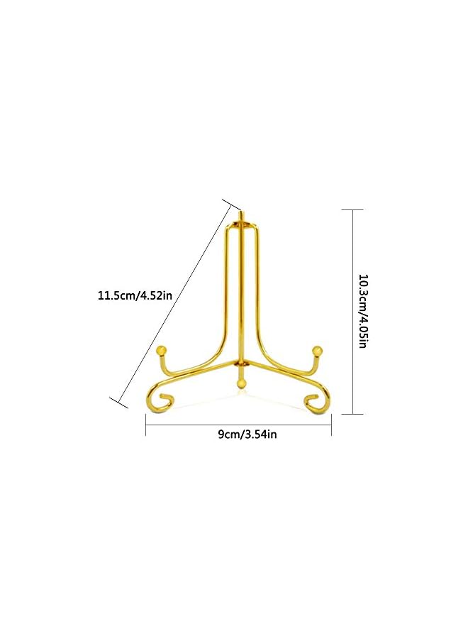 The Bros 6 Pcs Gold Display Stand, 4 Inch Iron Display,Photo Holder Stand,Decorative Plates,Displays Picture Frames,Artworks - Image 4
