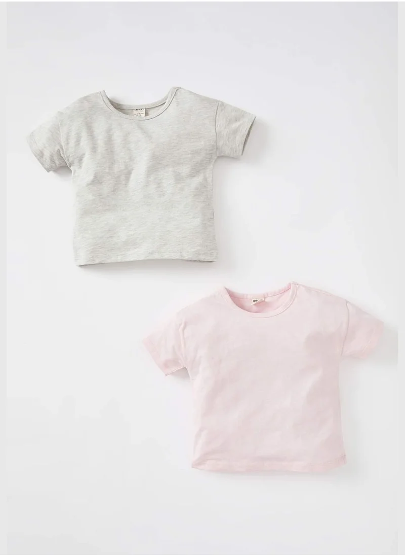 ديفاكتو 2 Pieces BabyGirl Regular Fit Bike Neck Knitted Short Sleeve Body