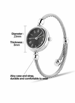 Generic Luxury Women's Quartz Watch with Silver Cable Band , Stylish Small Size Bangle Timepiece  - Image 5