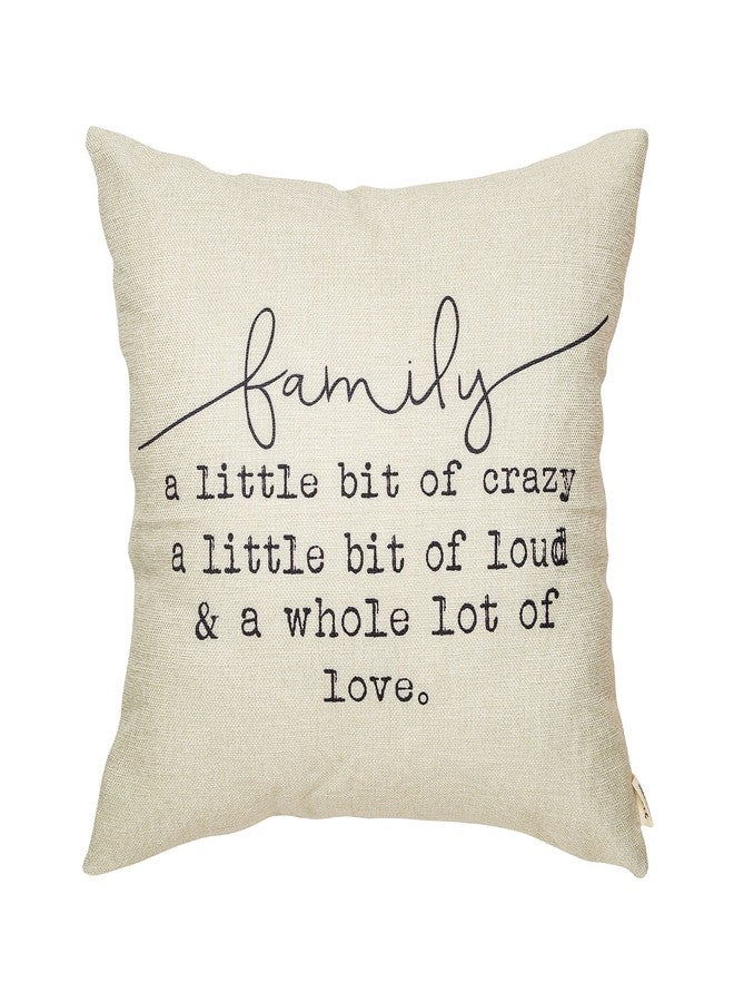 Fjfz Family a Little Bit of Crazy Decorative Throw Pillow Covers, Farmhouse Quote Home Rustic Decorations, Christmas Inspirational Gifts Winter Cotton Linen Cushion Case Decors for Sofa Couch 18 × 18 - Image 1