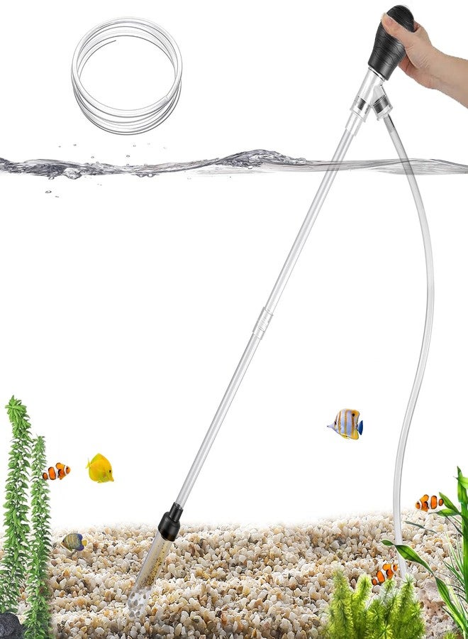 Carefree Fish منظف حصى أحواض السمك Carefree، خرطوم بطول 6 أقدام، مغير ماء حوض السمك، مكنسة رمل، وسادة هوائية سيليكون، طول قابل للتعديل، مصنوع من مادة ABS (لأحواض من 5 إلى 20 جالونًا)، إصدار مطور جديد لعام 2026 - Image 1