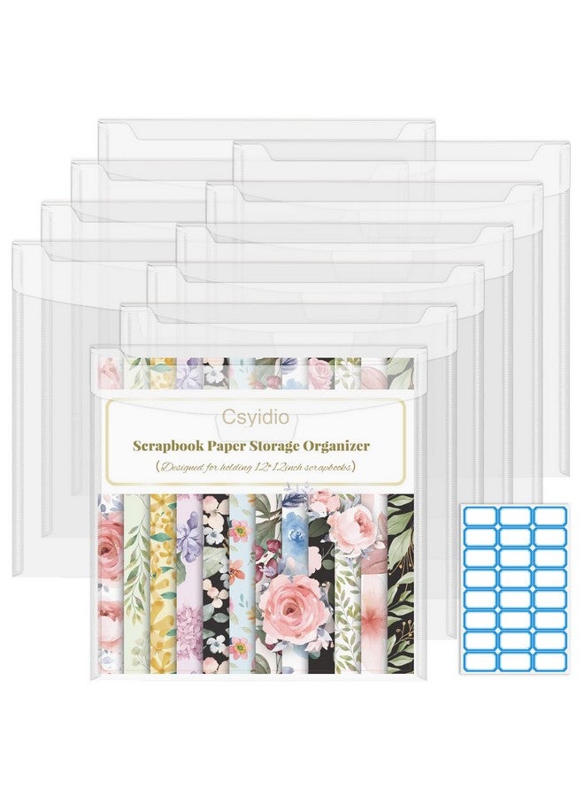 Csyidio 10Pcs 12 X 12 Inch Scrapbook Paper Storage Organizer With Label Stickers Clear Paper Storage Bag For Holding Scrapbook Paper Pad Vinyl Paper Photos And Paper File Enclosed Storage - Image 1