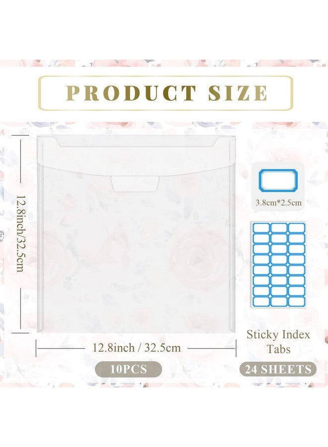 Csyidio 10Pcs 12 X 12 Inch Scrapbook Paper Storage Organizer With Label Stickers Clear Paper Storage Bag For Holding Scrapbook Paper Pad Vinyl Paper Photos And Paper File Enclosed Storage - Image 2