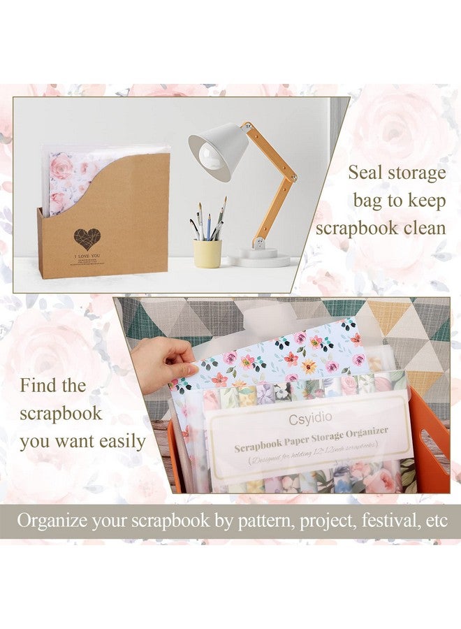 Csyidio 10Pcs 12 X 12 Inch Scrapbook Paper Storage Organizer With Label Stickers Clear Paper Storage Bag For Holding Scrapbook Paper Pad Vinyl Paper Photos And Paper File Enclosed Storage - Image 5