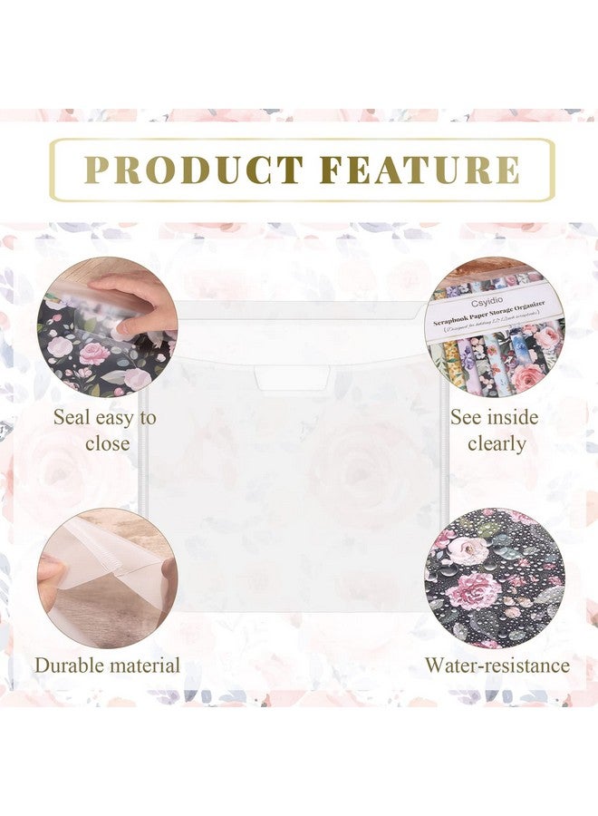 Csyidio 10Pcs 12 X 12 Inch Scrapbook Paper Storage Organizer With Label Stickers Clear Paper Storage Bag For Holding Scrapbook Paper Pad Vinyl Paper Photos And Paper File Enclosed Storage - Image 3