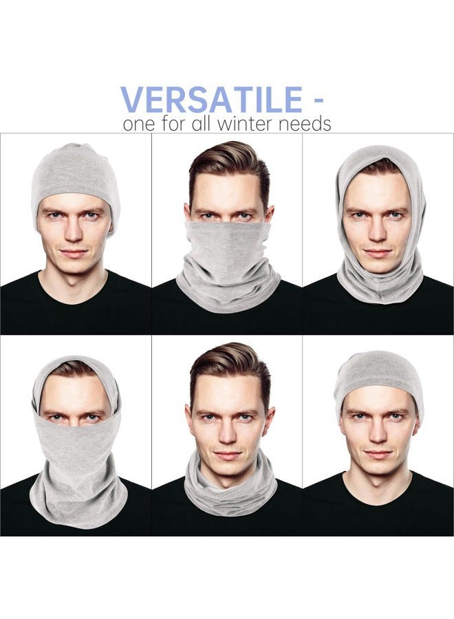 EXski Winter Neck Gaiter Warmer, Soft Fleece Face Mask Scarf for Cold Weather Skiing Cycling Outdoor Sports, Gray, One size - Image 5