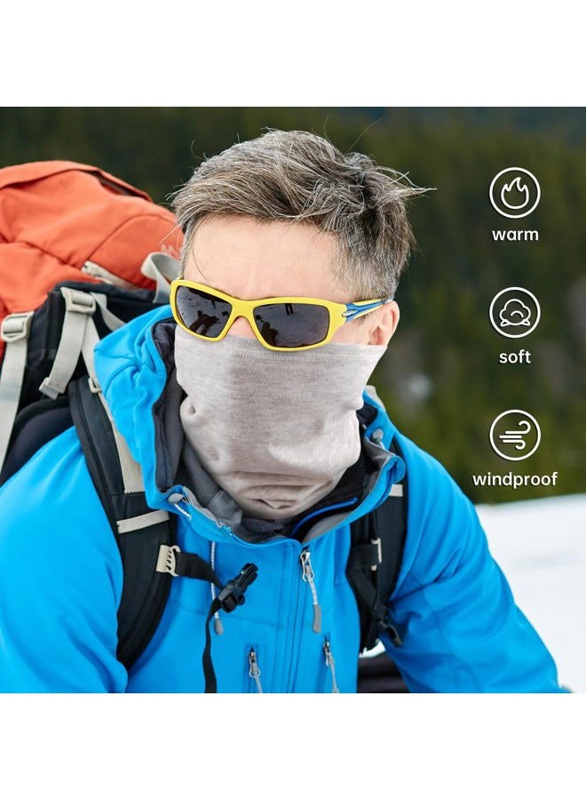 EXski Winter Neck Gaiter Warmer, Soft Fleece Face Mask Scarf for Cold Weather Skiing Cycling Outdoor Sports, Gray, One size - Image 4