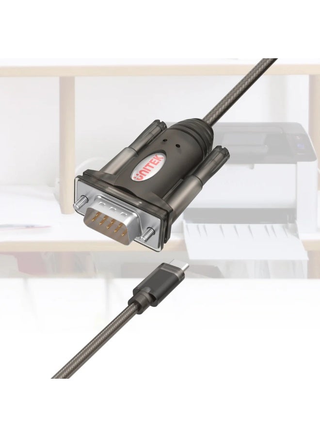 UNITEK USB-C to Serial RS232 Cable – Plug & Play Adapter for Printer, Label Writer & Industrial Devices, 1.5M Bus-Powered - Image 4
