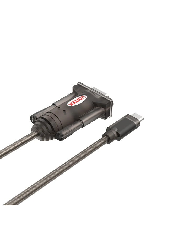 UNITEK USB-C to Serial RS232 Cable – Plug & Play Adapter for Printer, Label Writer & Industrial Devices, 1.5M Bus-Powered