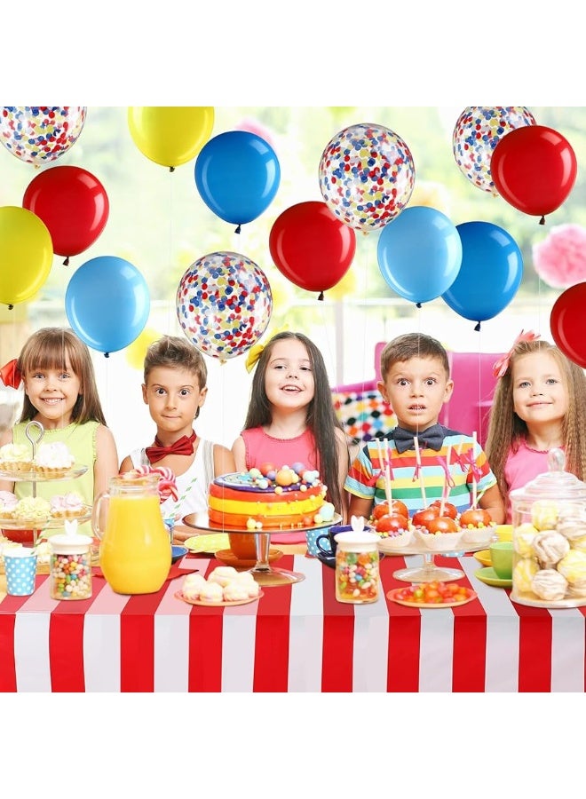 Tatuo Circus Carnival Party Decoration Including Circus Confetti Balloons Kit Carnival Photography Backdrop Banner Carnival Party Tablecloths for Kids Boys Girls Birthday Party Decorations Supplies - Image 5