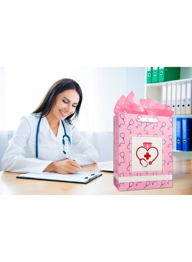 SICOHOME Nurse Gift Bag 13" Graduation Gift Bag With Tissue Paper And Handle For Nurse Gifts For Women For Nurse Doctor Large Graduation Gift Bag With Nursing School Grads Medical School Graduate,Social Worker - Image 2