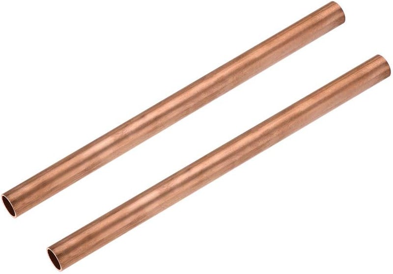 uxcell Copper Round Tube, 13mm OD 1mm Wall Thickness 200mm Length Straight Pipe Tubing 2 Pcs - Image 1